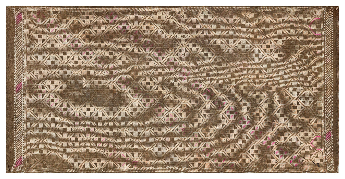 Geometric Over Dyed Kilim Rug 4&#39;9&#39;&#39; x 9&#39;7&#39;&#39; ft 146 x 292 cm