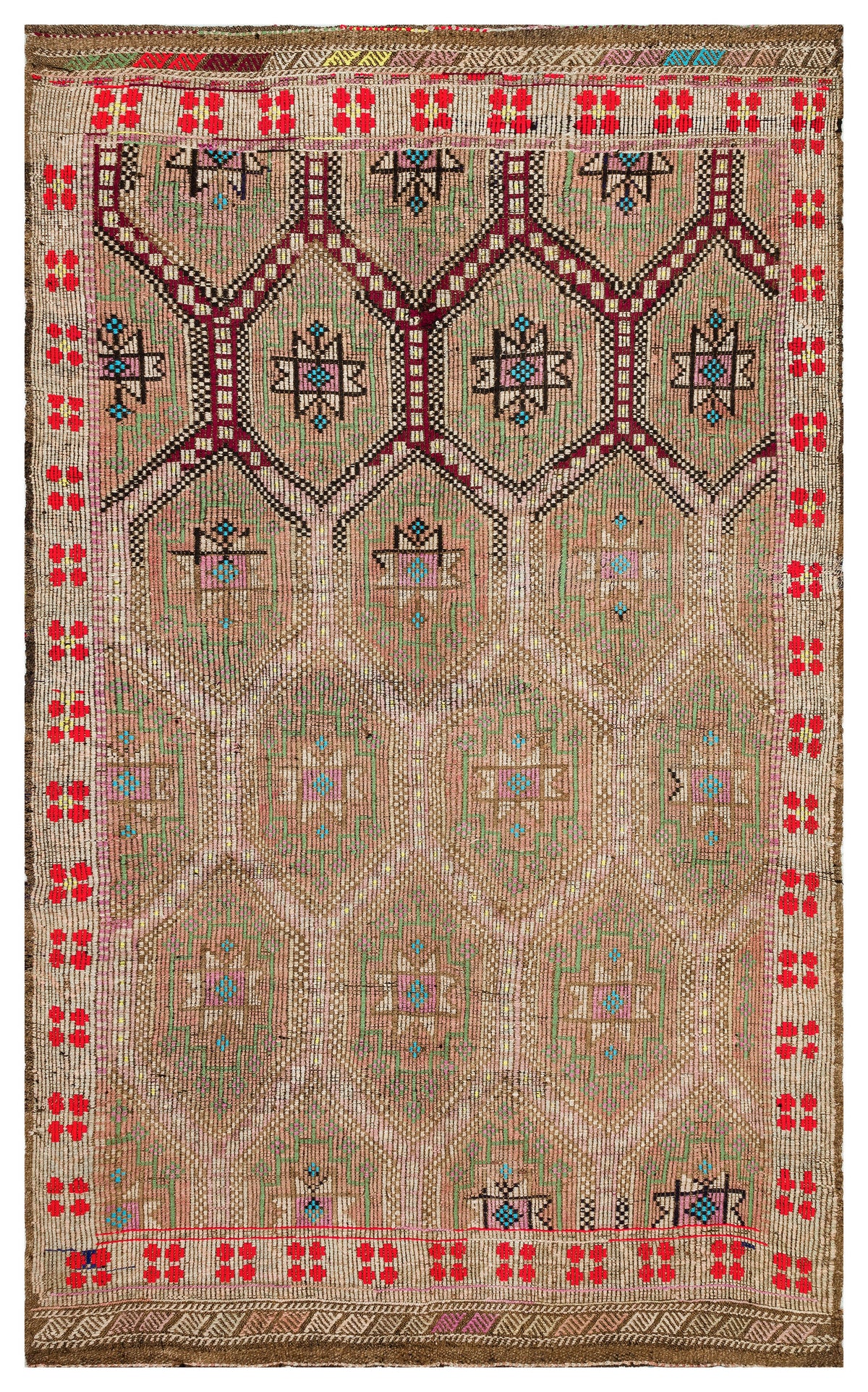 Geometric Over Dyed Kilim Rug 5&#39;8&#39;&#39; x 10&#39;0&#39;&#39; ft 172 x 305 cm
