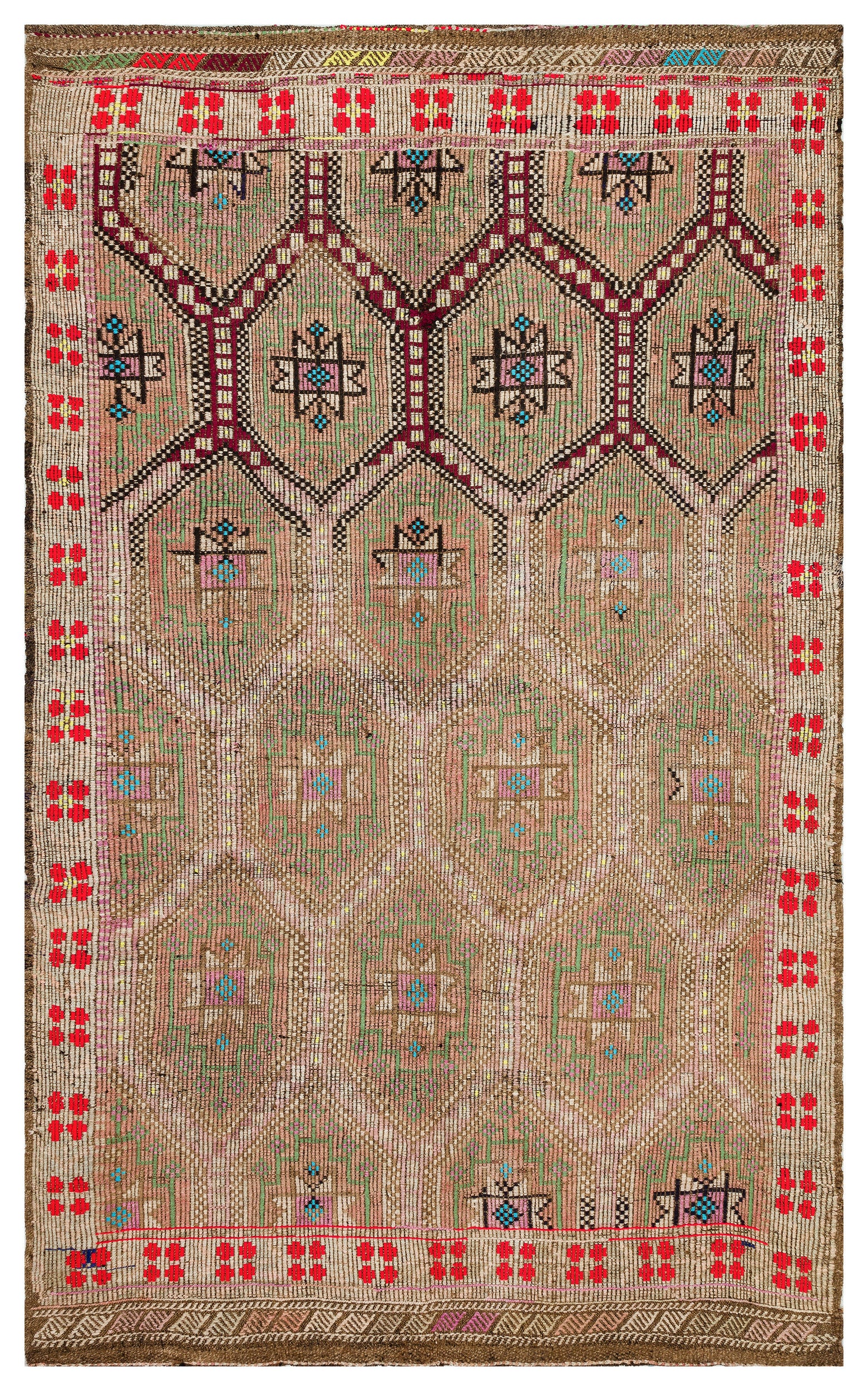 Geometric Over Dyed Kilim Rug 5'8'' x 10'0'' ft 172 x 305 cm