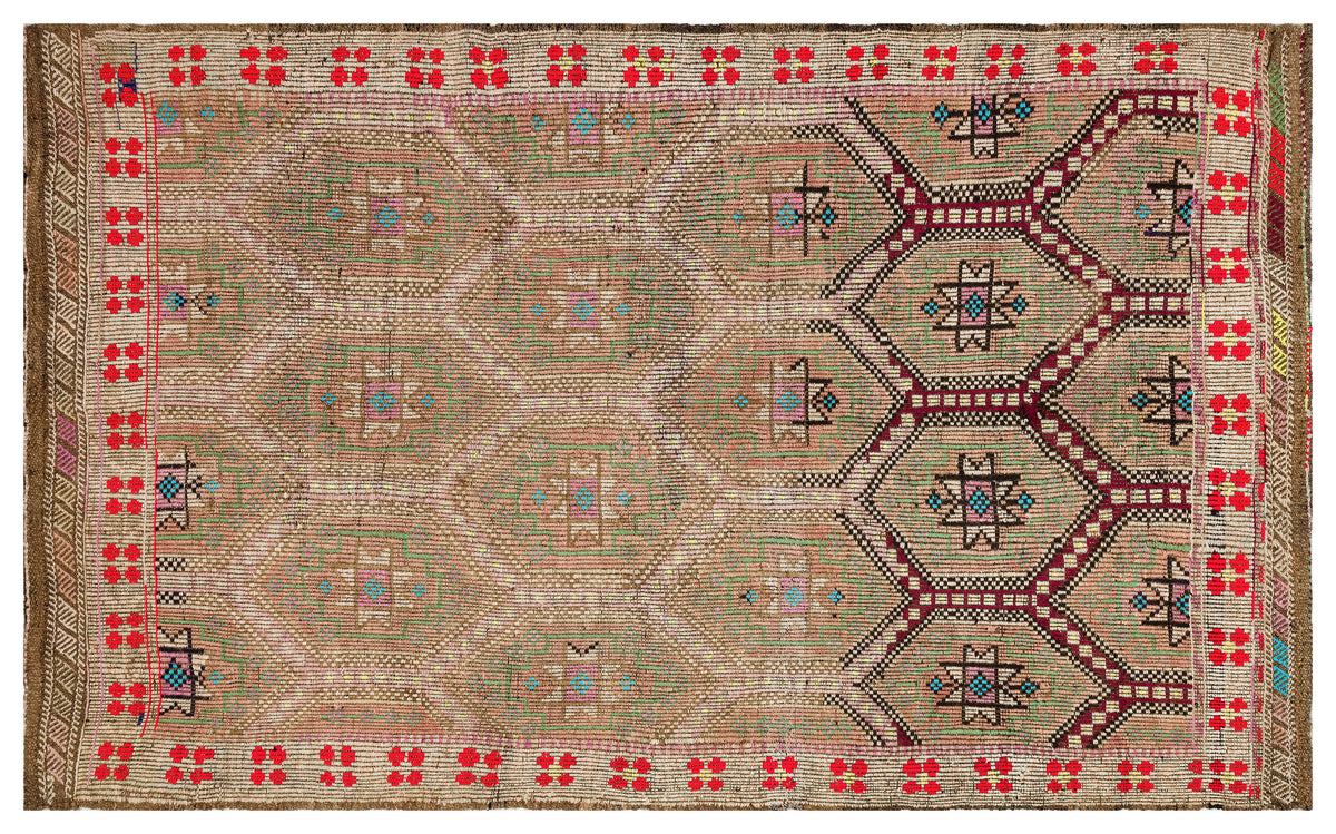 Geometric Over Dyed Kilim Rug 5&#39;8&#39;&#39; x 10&#39;0&#39;&#39; ft 172 x 305 cm