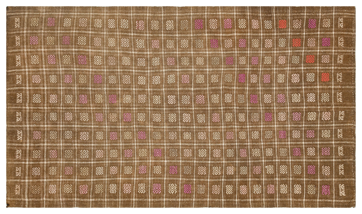 Geometric Over Dyed Kilim Rug 5&#39;7&#39;&#39; x 9&#39;10&#39;&#39; ft 171 x 299 cm