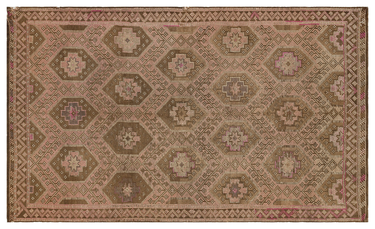 Geometric Over Dyed Kilim Rug 5&#39;5&#39;&#39; x 9&#39;5&#39;&#39; ft 166 x 286 cm