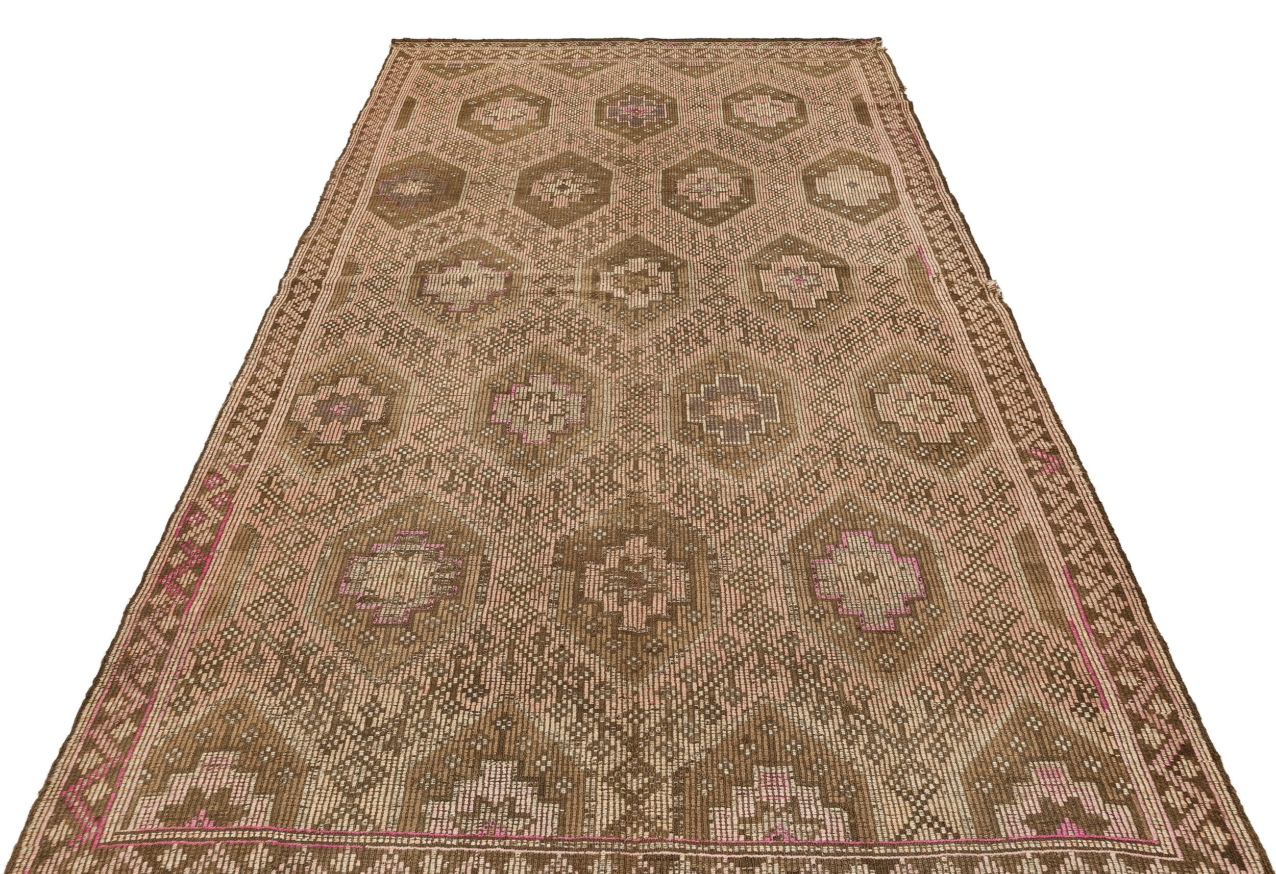 Geometric Over Dyed Kilim Rug 5'5'' x 9'5'' ft 166 x 286 cm