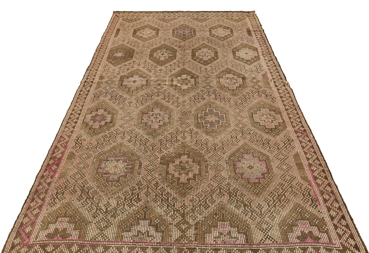 Geometric Over Dyed Kilim Rug 5&#39;5&#39;&#39; x 9&#39;5&#39;&#39; ft 166 x 286 cm