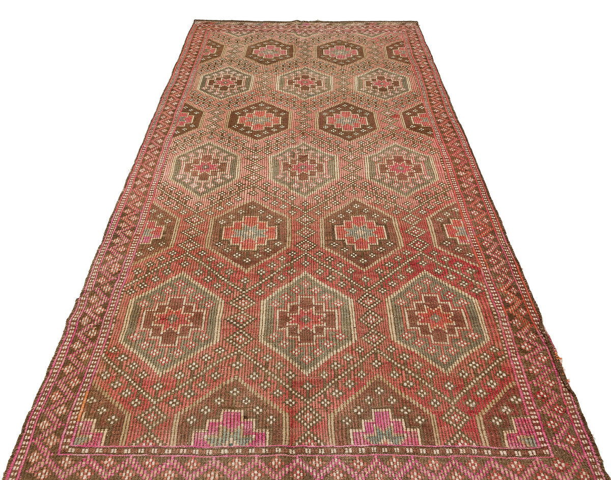 Geometric Over Dyed Kilim Rug 4&#39;11&#39;&#39; x 10&#39;0&#39;&#39; ft 150 x 305 cm