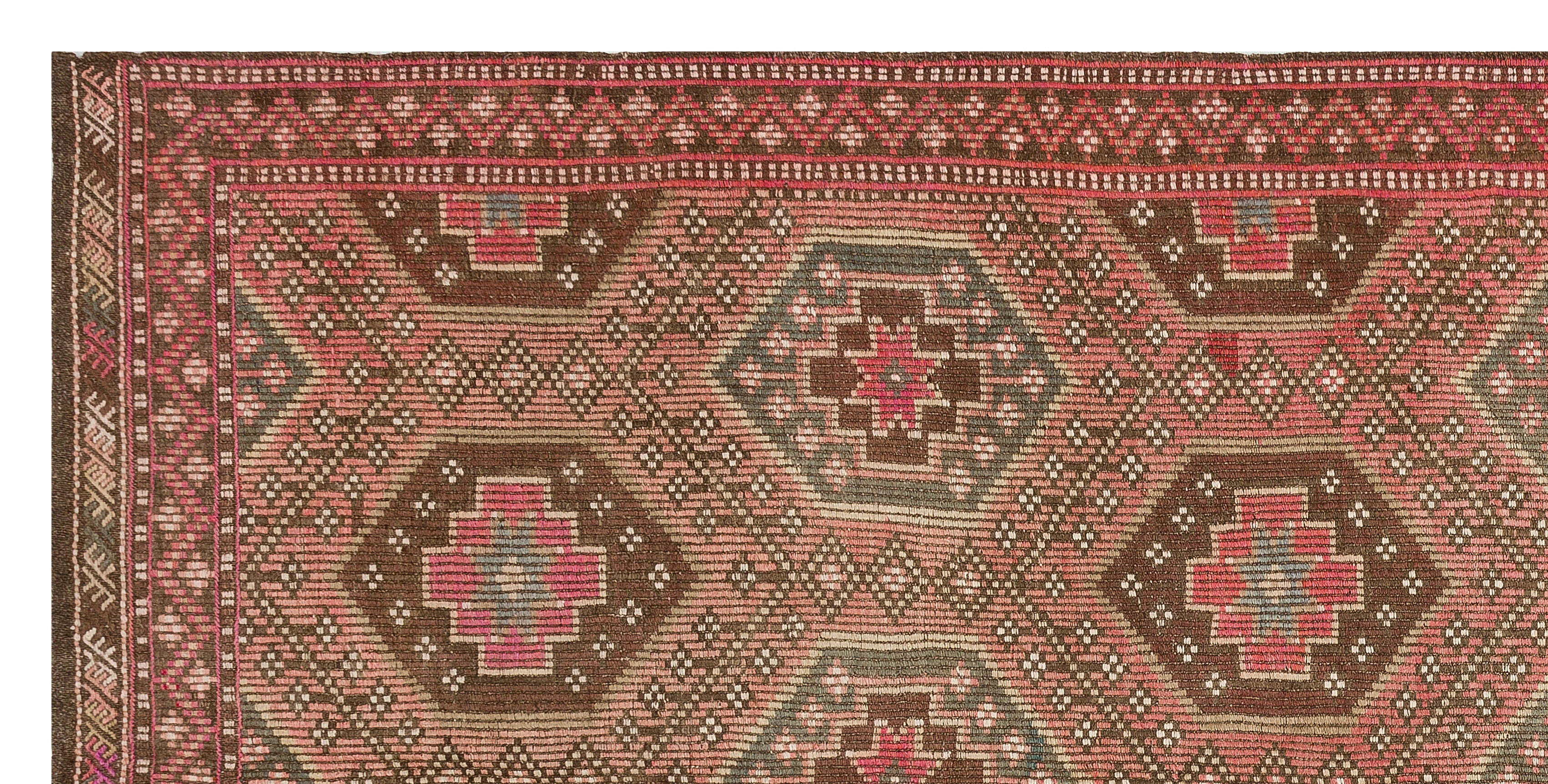 Geometric Over Dyed Kilim Rug 4'11'' x 10'0'' ft 150 x 305 cm