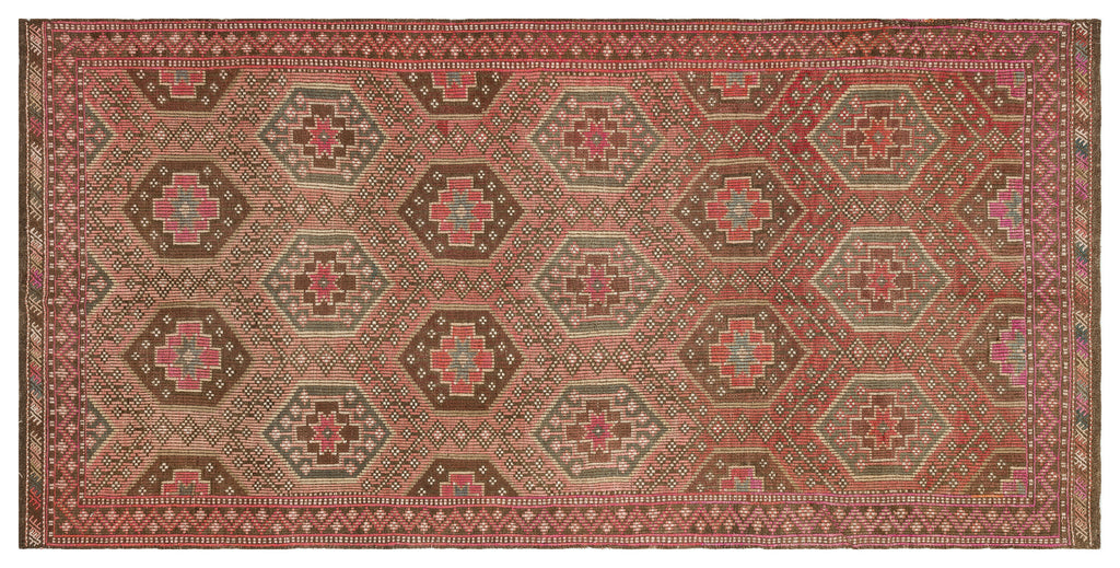 Geometric Over Dyed Kilim Rug 4'11'' x 10'0'' ft 150 x 305 cm
