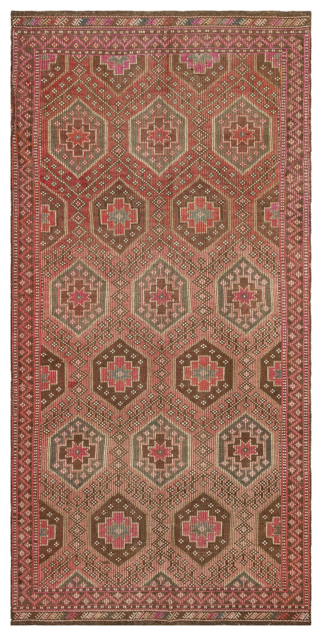Geometric Over Dyed Kilim Rug 4'11'' x 10'0'' ft 150 x 305 cm