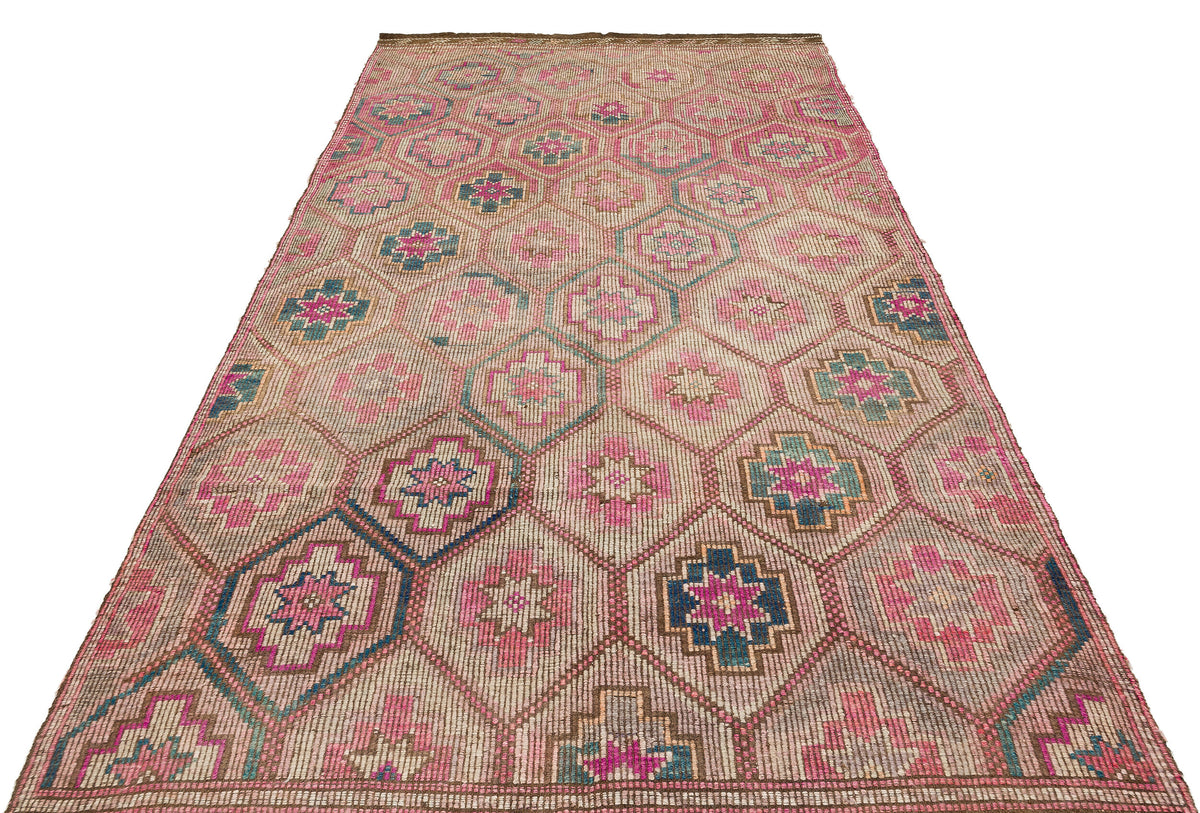 Geometric Over Dyed Kilim Rug 5&#39;9&#39;&#39; x 10&#39;2&#39;&#39; ft 175 x 309 cm