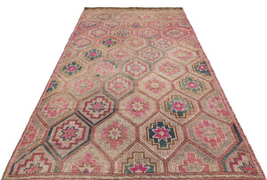 Geometric Over Dyed Kilim Rug 5'9'' x 10'2'' ft 175 x 309 cm