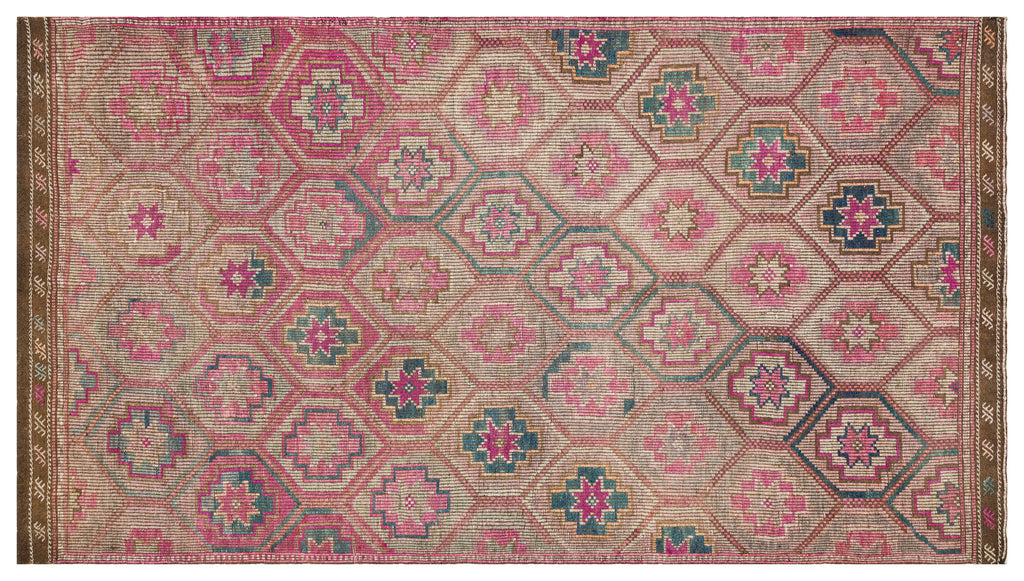 Geometric Over Dyed Kilim Rug 5'9'' x 10'2'' ft 175 x 309 cm