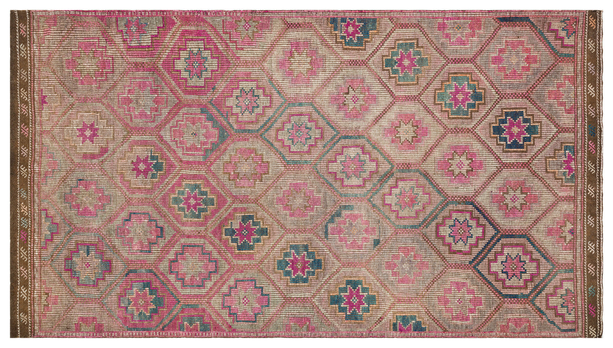 Geometric Over Dyed Kilim Rug 5&#39;9&#39;&#39; x 10&#39;2&#39;&#39; ft 175 x 309 cm