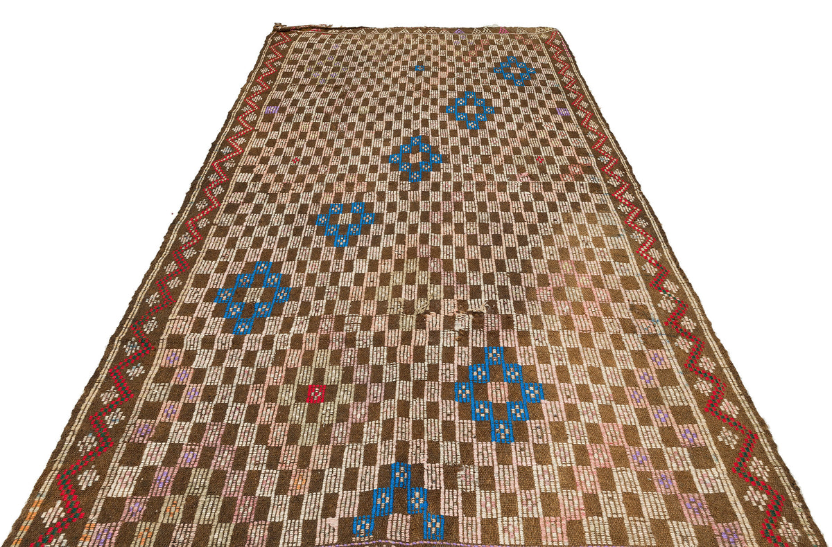 Geometric Over Dyed Kilim Rug 5&#39;9&#39;&#39; x 9&#39;1&#39;&#39; ft 175 x 276 cm