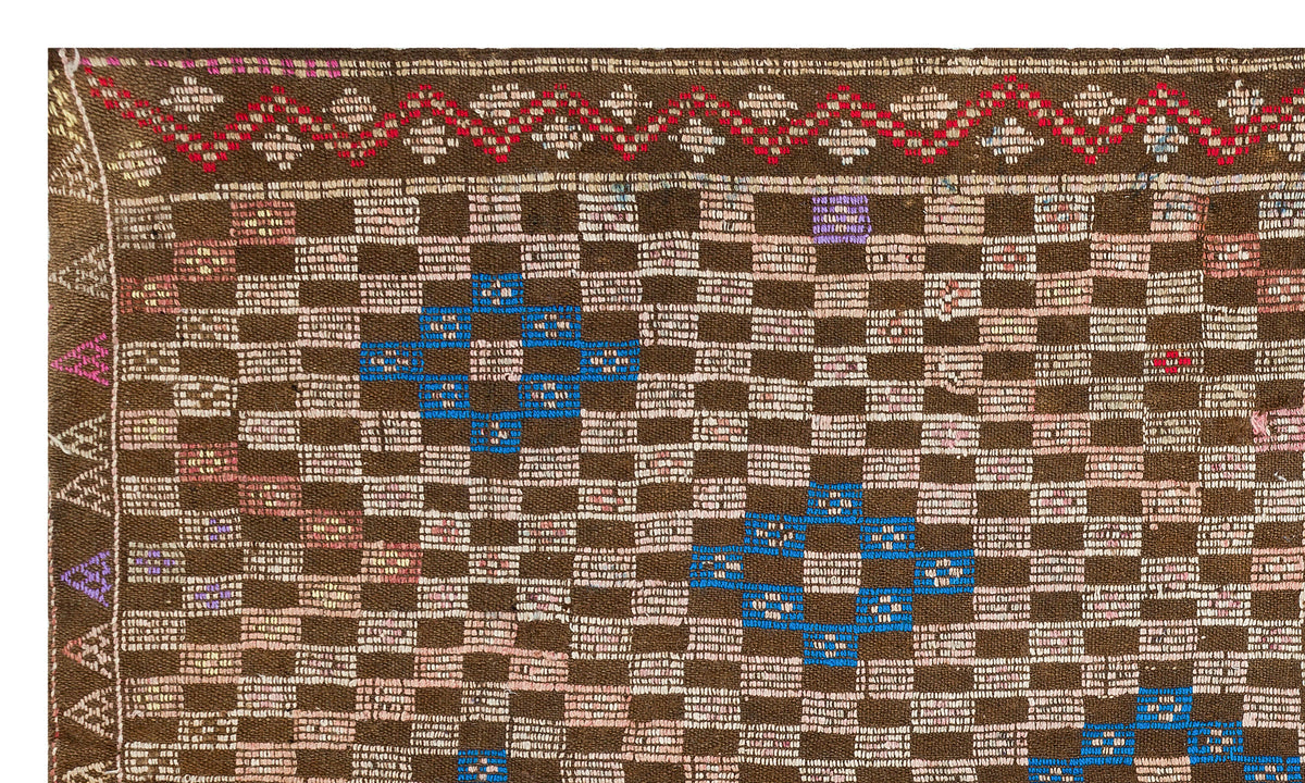 Geometric Over Dyed Kilim Rug 5&#39;9&#39;&#39; x 9&#39;1&#39;&#39; ft 175 x 276 cm