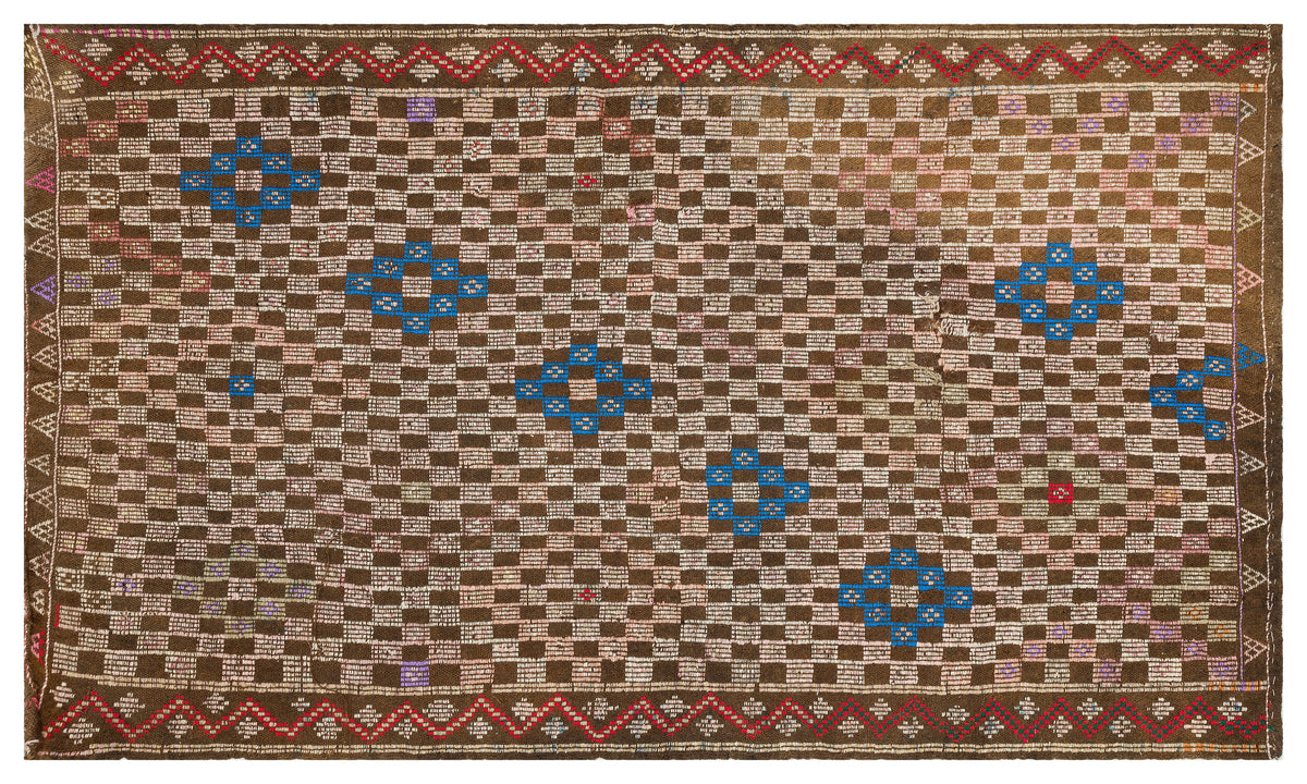 Geometric Over Dyed Kilim Rug 5&#39;9&#39;&#39; x 9&#39;1&#39;&#39; ft 175 x 276 cm