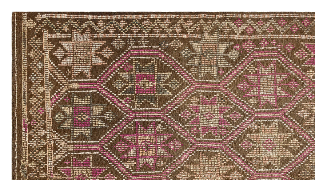 Geometric Over Dyed Kilim Rug 5'2'' x 9'5'' ft 157 x 286 cm