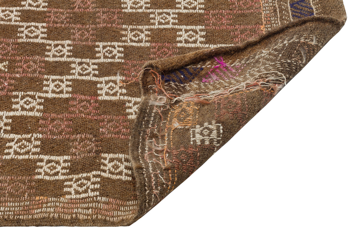 Geometric Over Dyed Kilim Rug 5&#39;5&#39;&#39; x 8&#39;6&#39;&#39; ft 164 x 259 cm