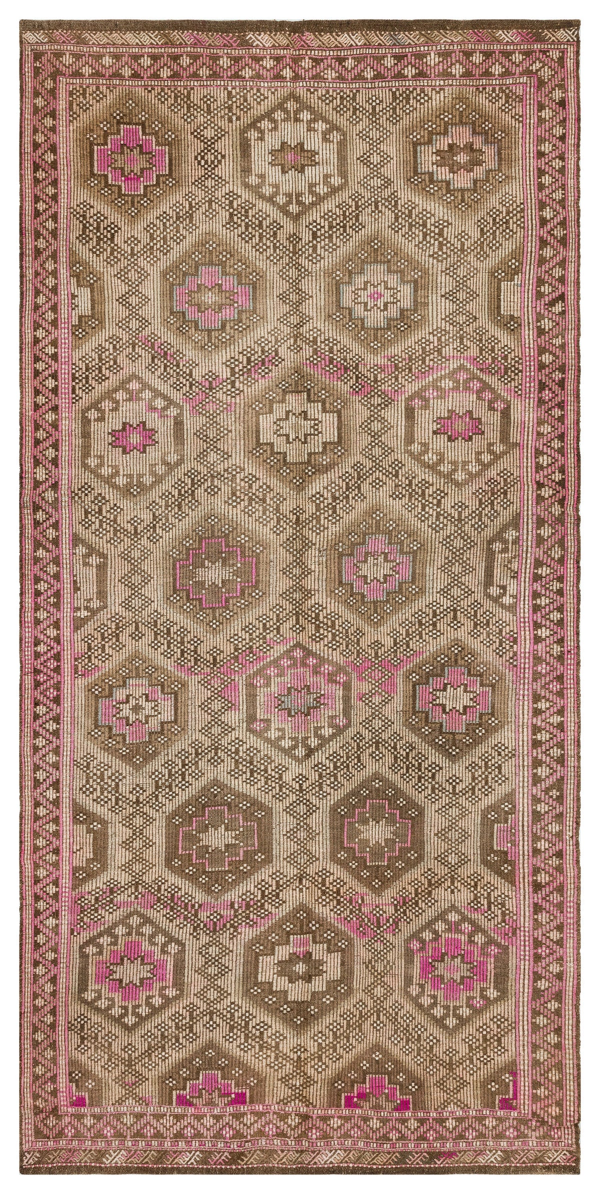 Geometric Over Dyed Kilim Rug 5'1'' x 10'4'' ft 155 x 314 cm