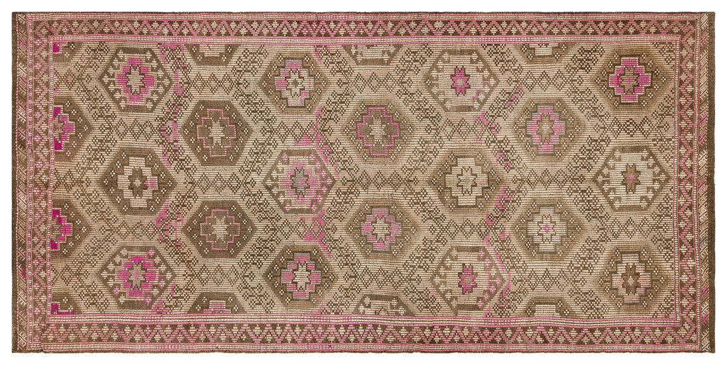 Geometric Over Dyed Kilim Rug 5'1'' x 10'4'' ft 155 x 314 cm