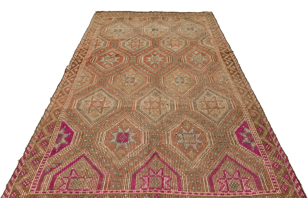 Geometric Over Dyed Kilim Rug 5'11'' x 9'9'' ft 180 x 297 cm