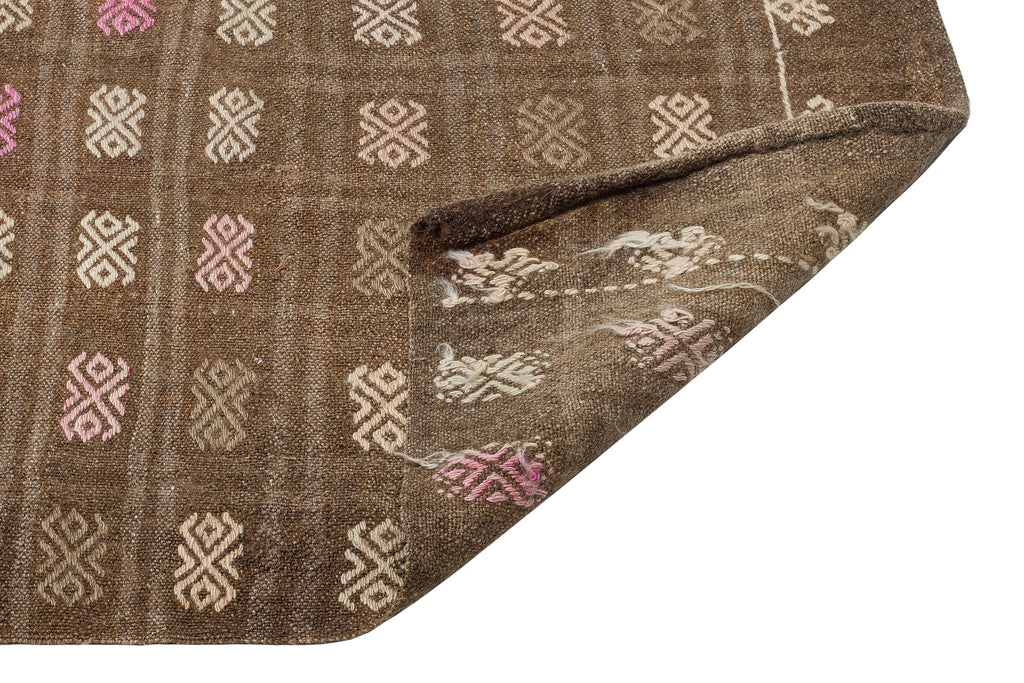 Geometric Over Dyed Kilim Rug 4'6'' x 10'0'' ft 137 x 305 cm