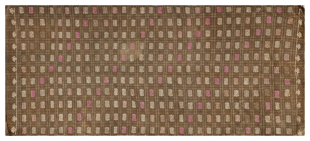 Geometric Over Dyed Kilim Rug 4'6'' x 10'0'' ft 137 x 305 cm