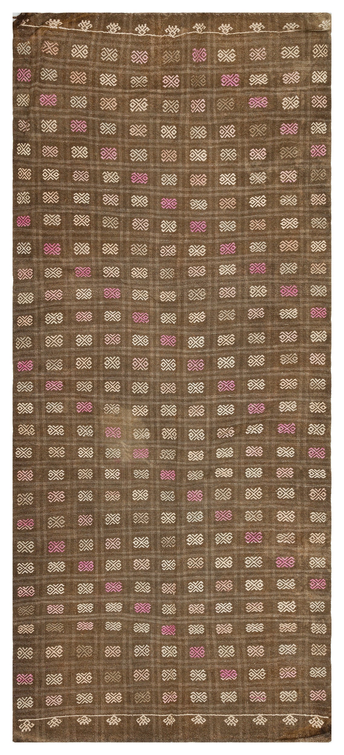 Geometric Over Dyed Kilim Rug 4&#39;6&#39;&#39; x 10&#39;0&#39;&#39; ft 137 x 305 cm