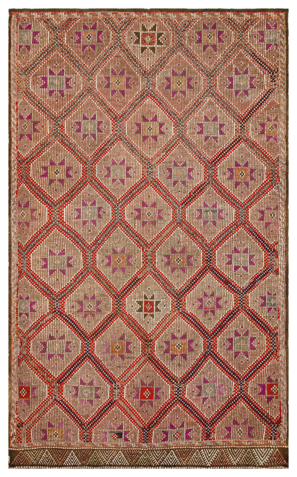 Geometric Over Dyed Kilim Rug 5'10'' x 9'7'' ft 177 x 292 cm