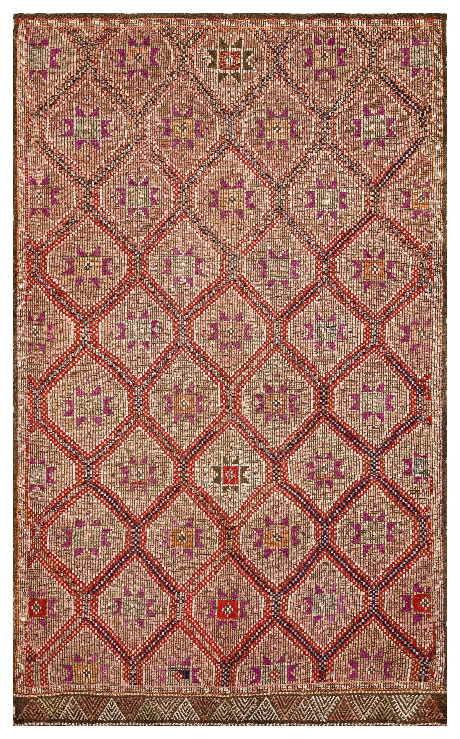 Geometric Over Dyed Kilim Rug 5'10'' x 9'7'' ft 177 x 292 cm