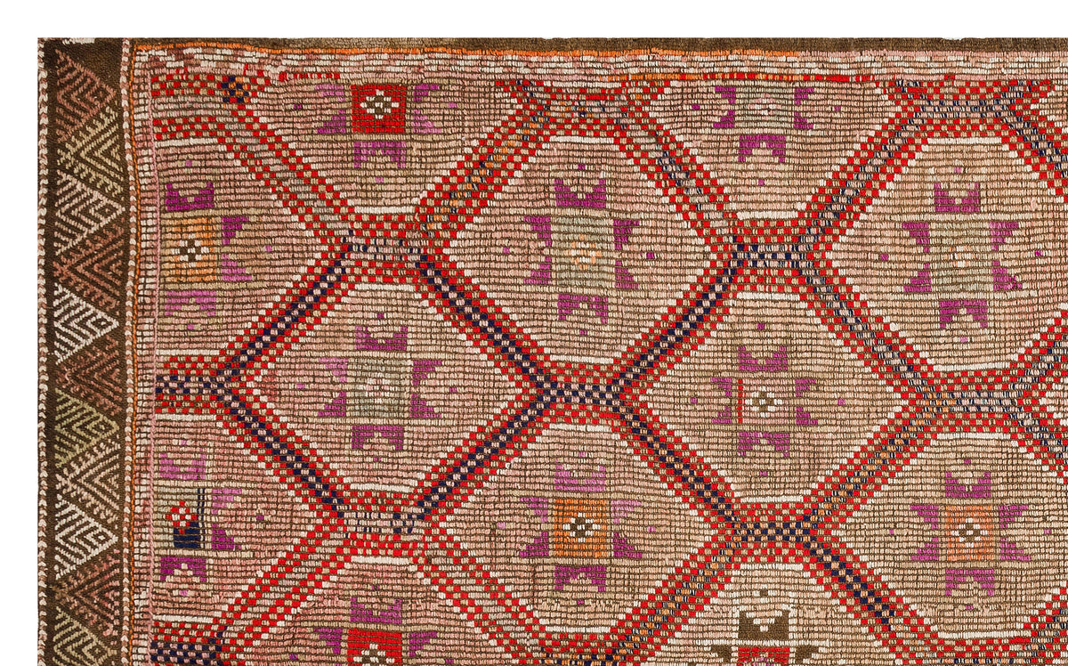 Geometric Over Dyed Kilim Rug 5&#39;10&#39;&#39; x 9&#39;7&#39;&#39; ft 177 x 292 cm