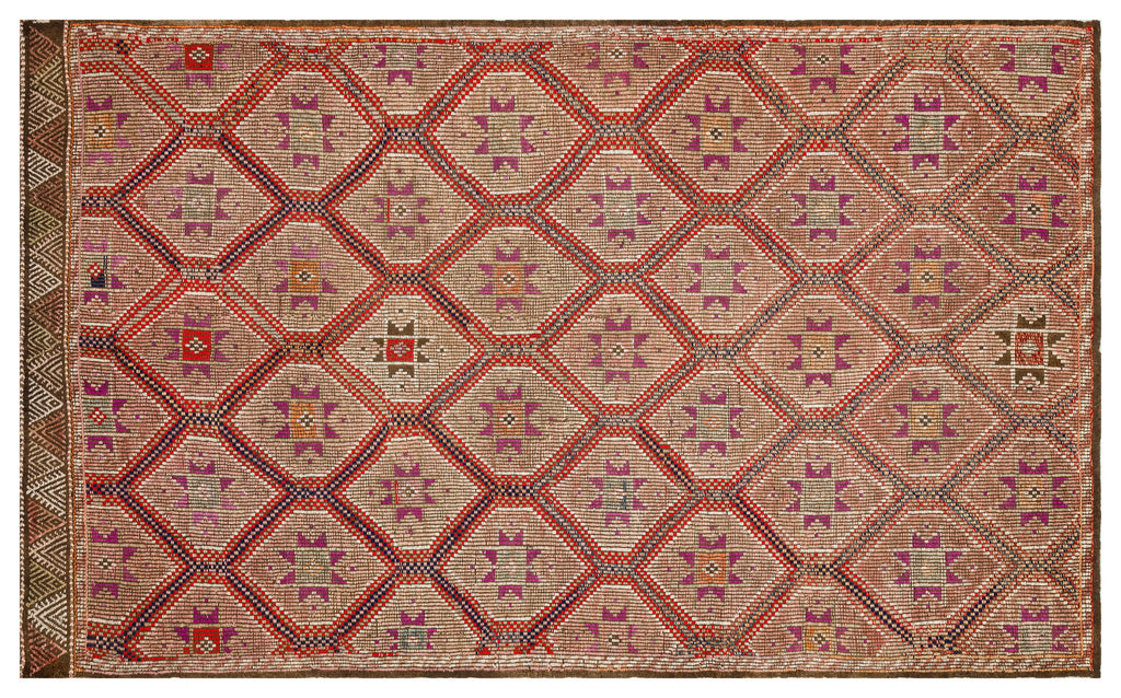 Geometric Over Dyed Kilim Rug 5'10'' x 9'7'' ft 177 x 292 cm