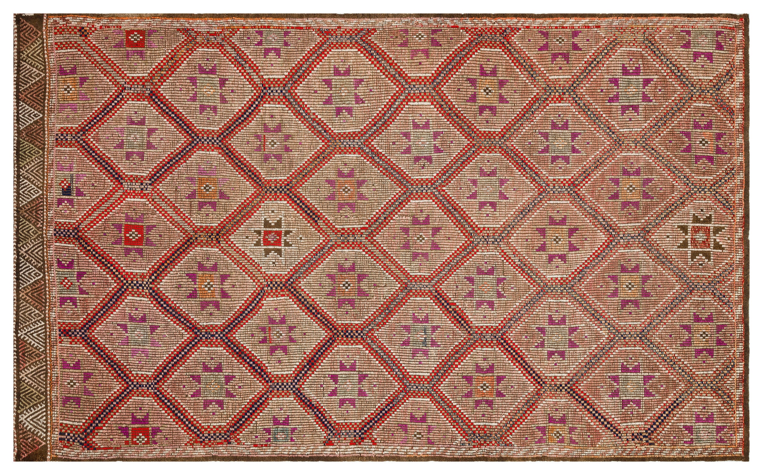Geometric Over Dyed Kilim Rug 5'10'' x 9'7'' ft 177 x 292 cm