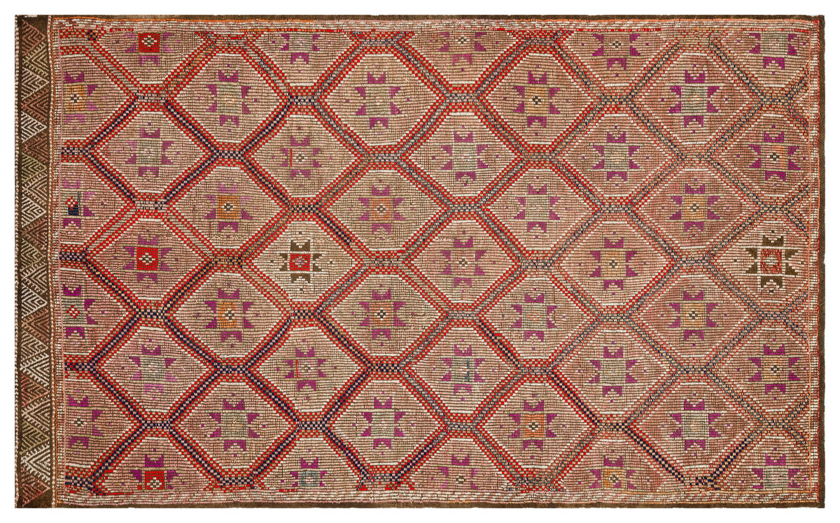 Geometric Over Dyed Kilim Rug 5&#39;10&#39;&#39; x 9&#39;7&#39;&#39; ft 177 x 292 cm