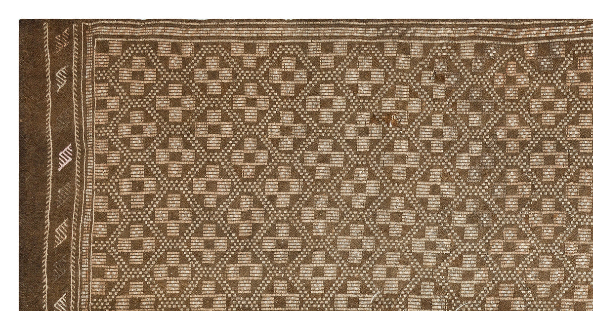 Geometric Over Dyed Kilim Rug 5&#39;3&#39;&#39; x 10&#39;6&#39;&#39; ft 160 x 321 cm