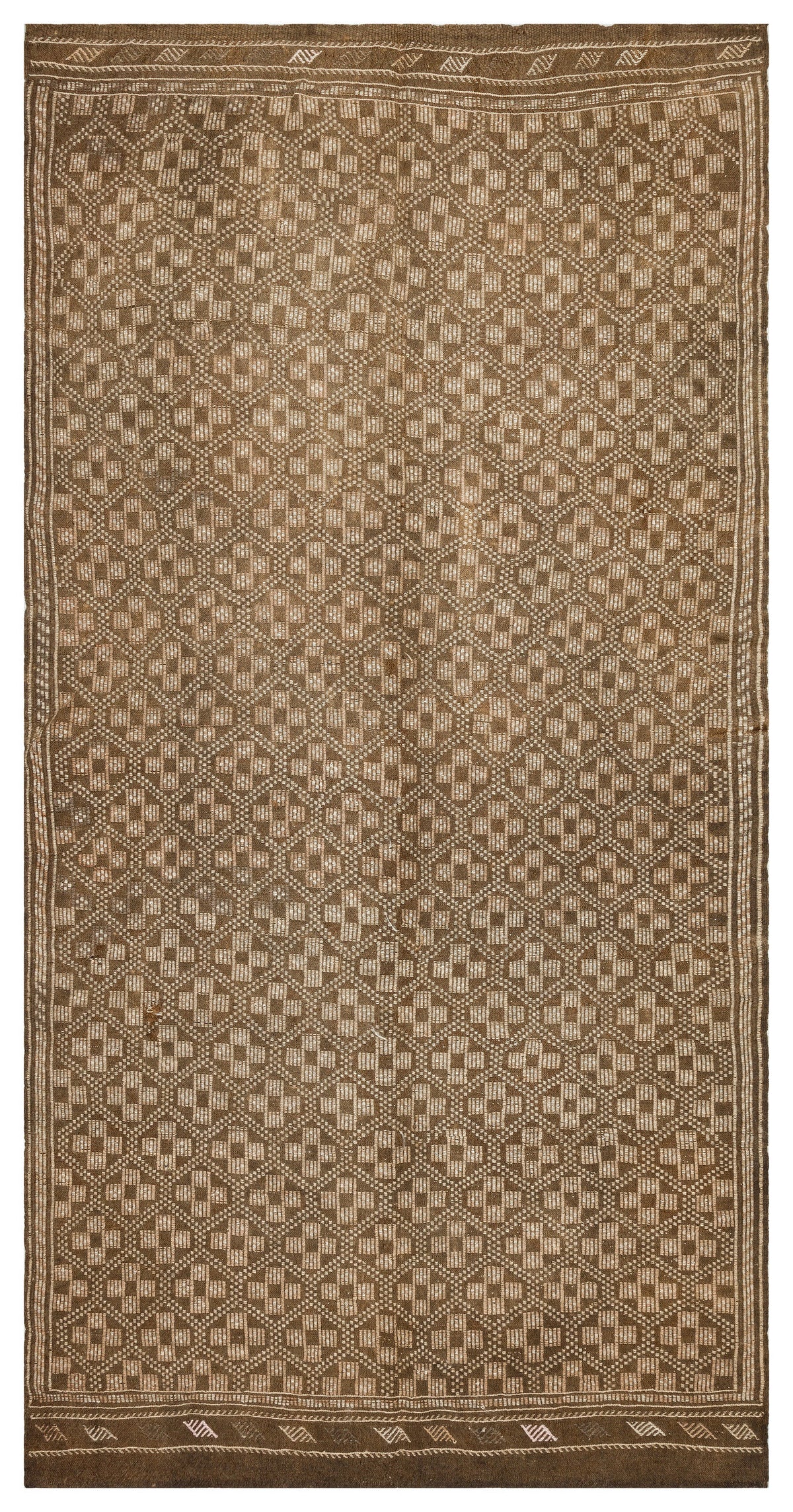 Geometric Over Dyed Kilim Rug 5&#39;3&#39;&#39; x 10&#39;6&#39;&#39; ft 160 x 321 cm