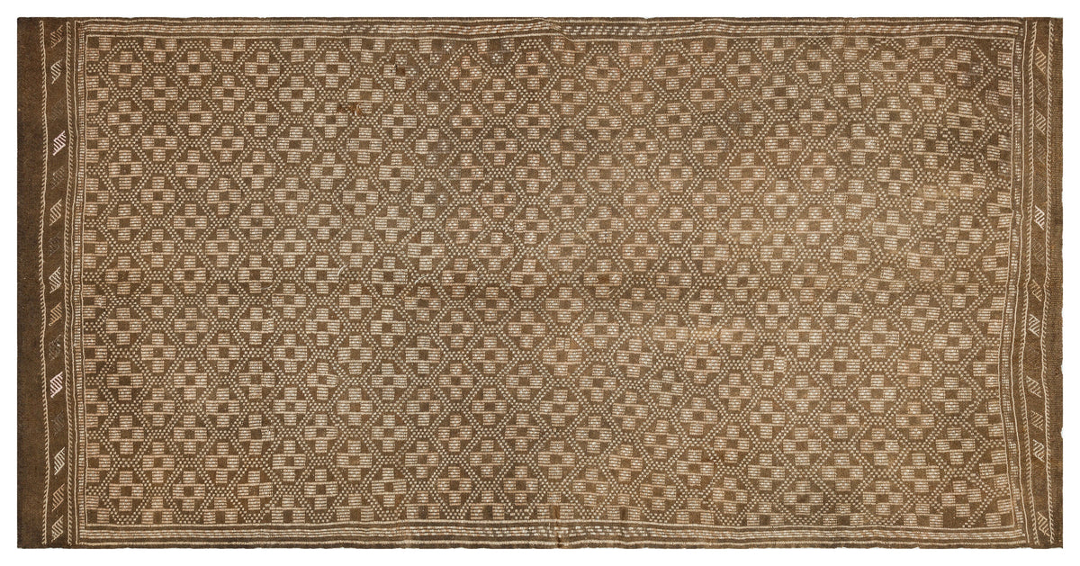 Geometric Over Dyed Kilim Rug 5&#39;3&#39;&#39; x 10&#39;6&#39;&#39; ft 160 x 321 cm