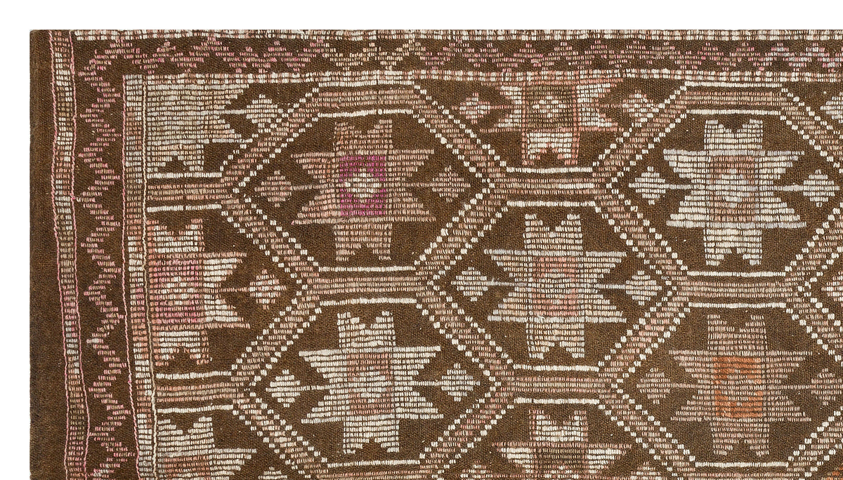 Geometric Over Dyed Kilim Rug 5&#39;3&#39;&#39; x 9&#39;4&#39;&#39; ft 159 x 284 cm
