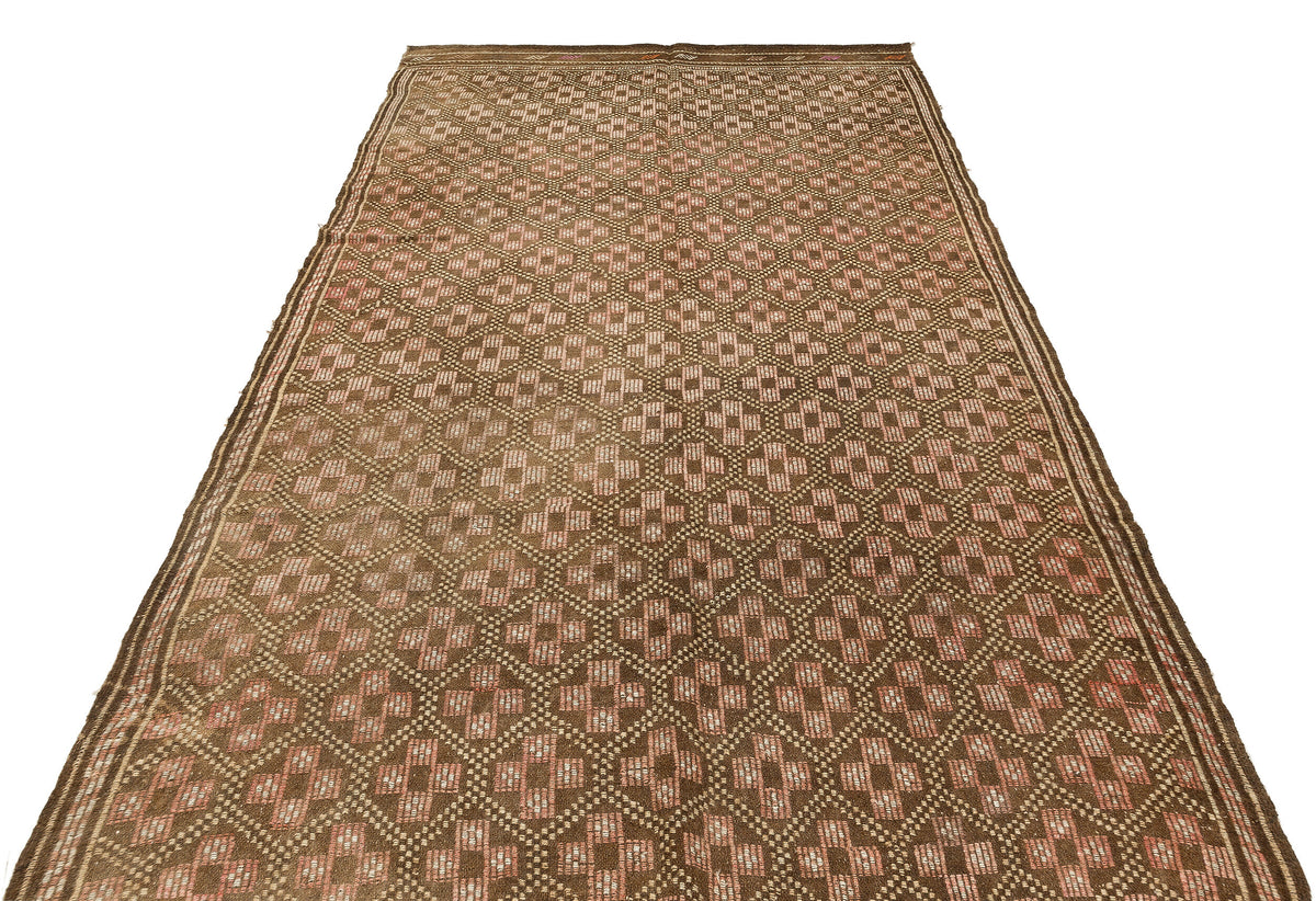 Geometric Over Dyed Kilim Rug 5&#39;6&#39;&#39; x 9&#39;6&#39;&#39; ft 168 x 290 cm