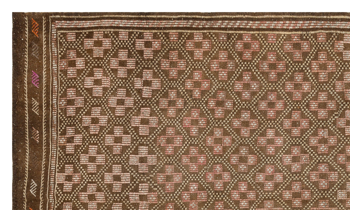 Geometric Over Dyed Kilim Rug 5&#39;6&#39;&#39; x 9&#39;6&#39;&#39; ft 168 x 290 cm