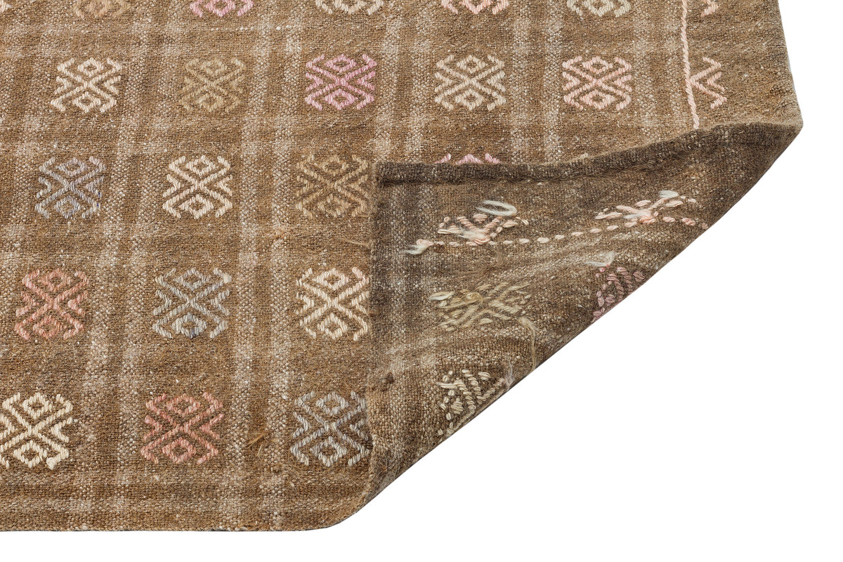 Geometric Over Dyed Kilim Rug 3&#39;1&#39;&#39; x 8&#39;12&#39;&#39; ft 95 x 274 cm