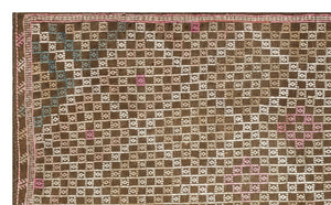 Geometric Over Dyed Kilim Rug 5'3'' x 9'1'' ft 161 x 278 cm