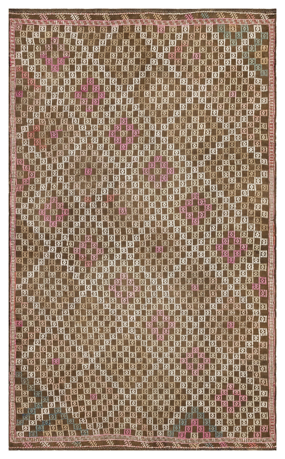 Geometric Over Dyed Kilim Rug 5&#39;3&#39;&#39; x 9&#39;1&#39;&#39; ft 161 x 278 cm