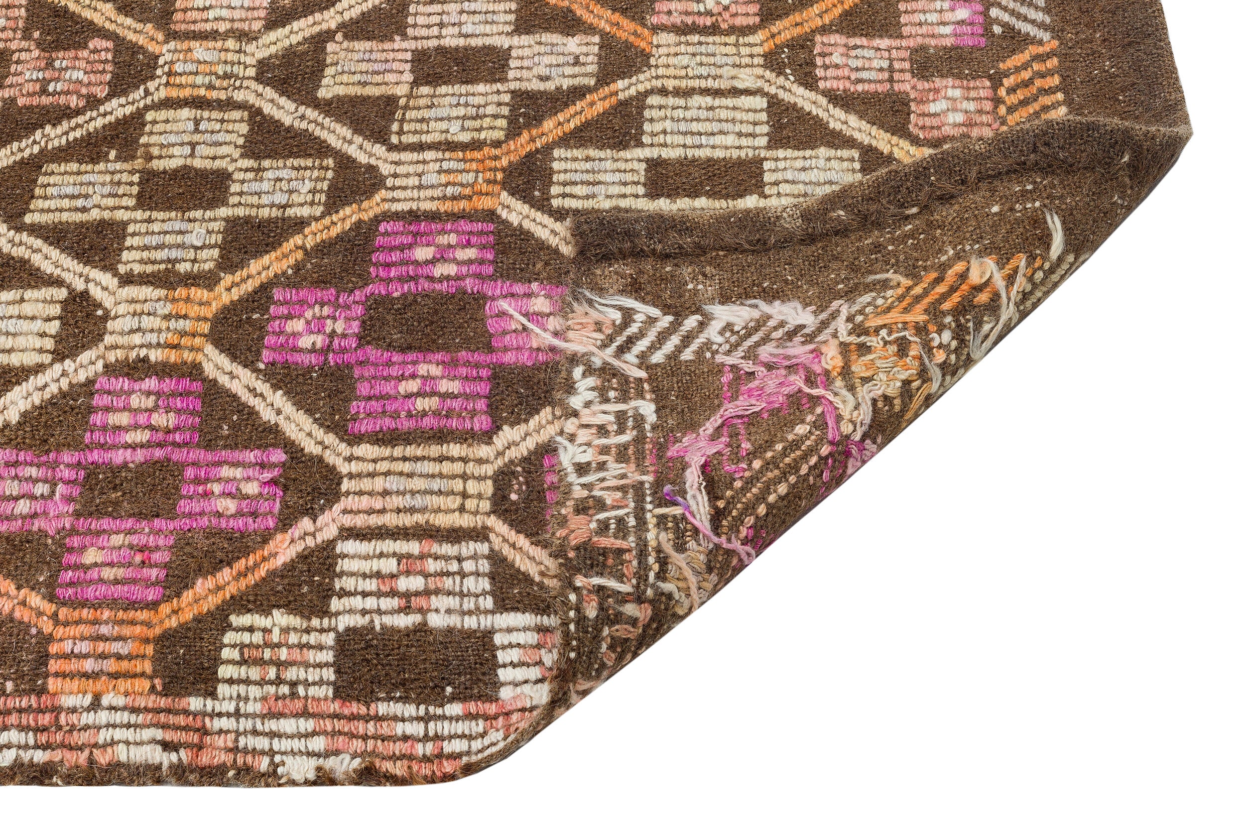 Geometric Over Dyed Kilim Rug 4'11'' x 9'4'' ft 150 x 285 cm