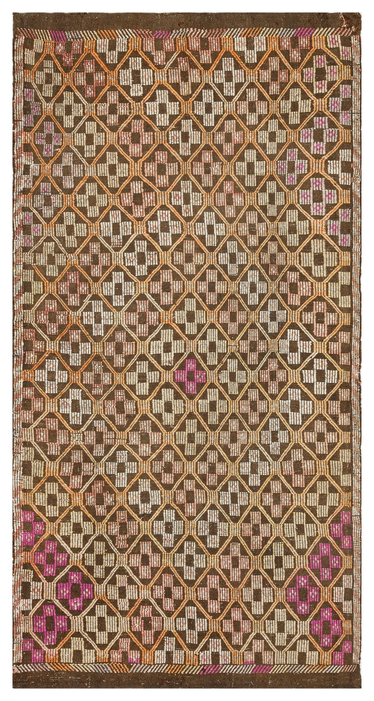 Geometric Over Dyed Kilim Rug 4&#39;11&#39;&#39; x 9&#39;4&#39;&#39; ft 150 x 285 cm