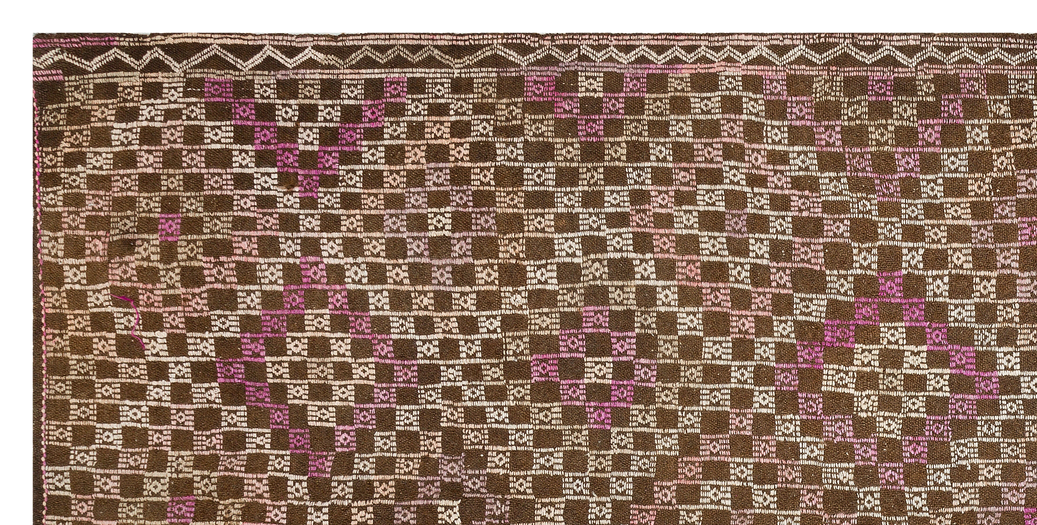 Geometric Over Dyed Kilim Rug 5'0'' x 10'7'' ft 153 x 322 cm
