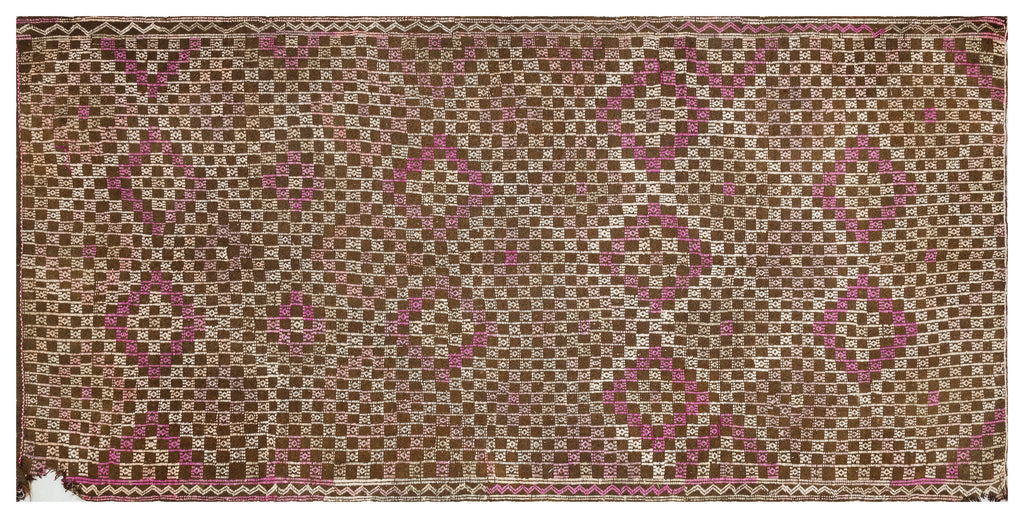Geometric Over Dyed Kilim Rug 5'0'' x 10'7'' ft 153 x 322 cm