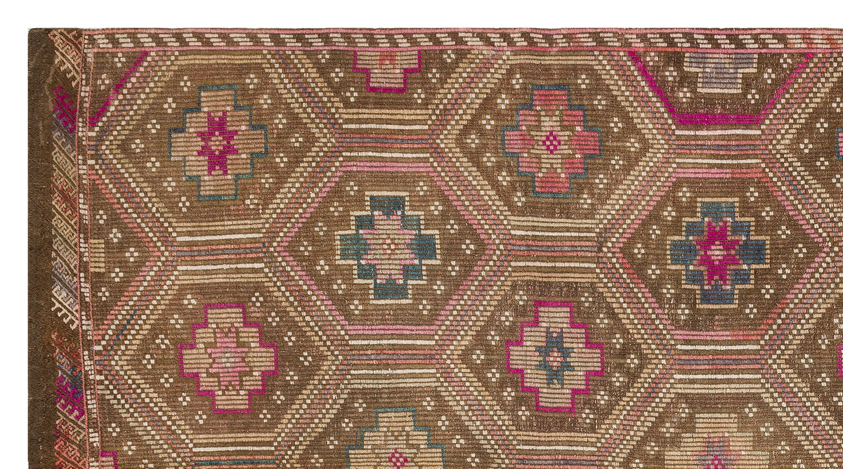 Geometric Over Dyed Kilim Rug 5&#39;7&#39;&#39; x 10&#39;2&#39;&#39; ft 169 x 310 cm
