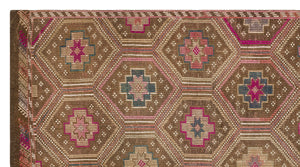 Geometric Over Dyed Kilim Rug 5'7'' x 10'2'' ft 169 x 310 cm