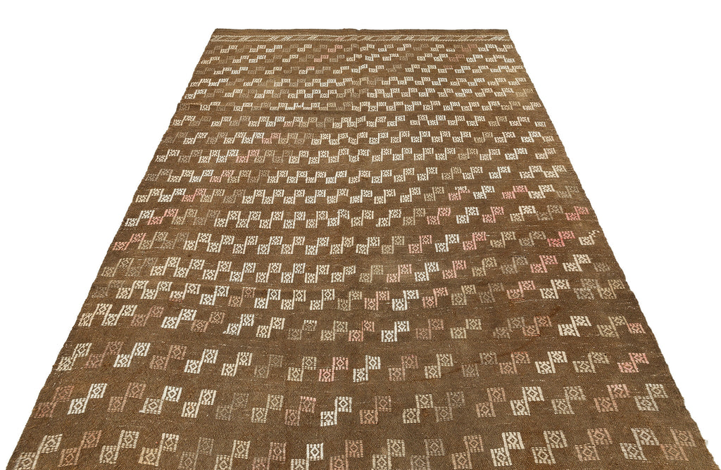 Geometric Over Dyed Kilim Rug 5'4'' x 8'2'' ft 163 x 248 cm
