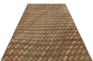 Geometric Over Dyed Kilim Rug 5'4'' x 8'2'' ft 163 x 248 cm